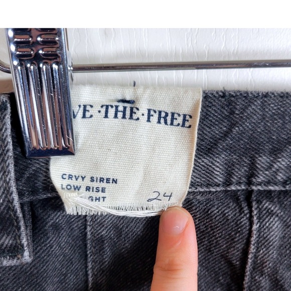 We The Free Free People Crvy Siren Black Low Rise Jeans Size 24 Y2K Style Jeans - Picture 10 of 10